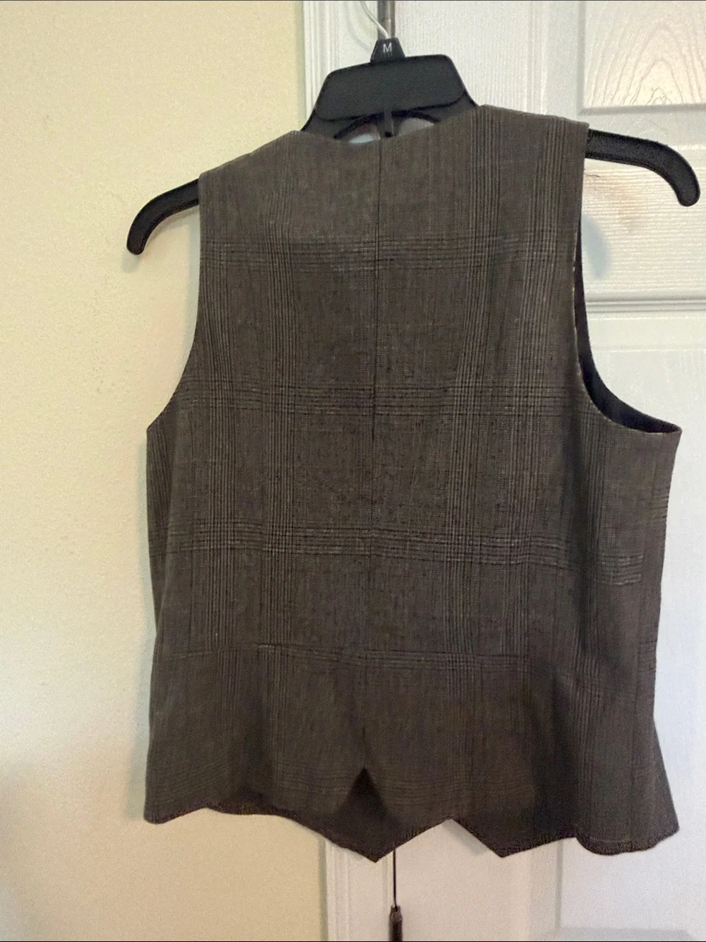 Nicole Miller Gray Plaid Women's Vest with Floral Lining